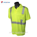 Wholesale Hi-Viz Long Sleeve Reflective Safety Work Polo Shirts With Moisture Wicking Birdseye Mesh